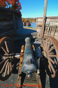 A Fort Willian Henry cannon overlooking the village of Lake George, NY