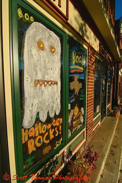 An entry in the annual Halloween Window Painting Contest in Baldwinsville, New York