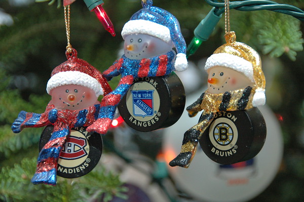 From left to right, Montreal Canadiens (my team), New York Rangers (my Dads team) and Boston Bruins (my Moms team).