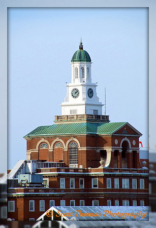 Crouse Hospitals clock tower as seen from the Syracuse University campus, Syracuse, New York.