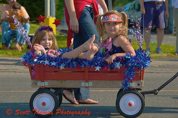 Red, white and blue wagon. Red, white and blue wagon.